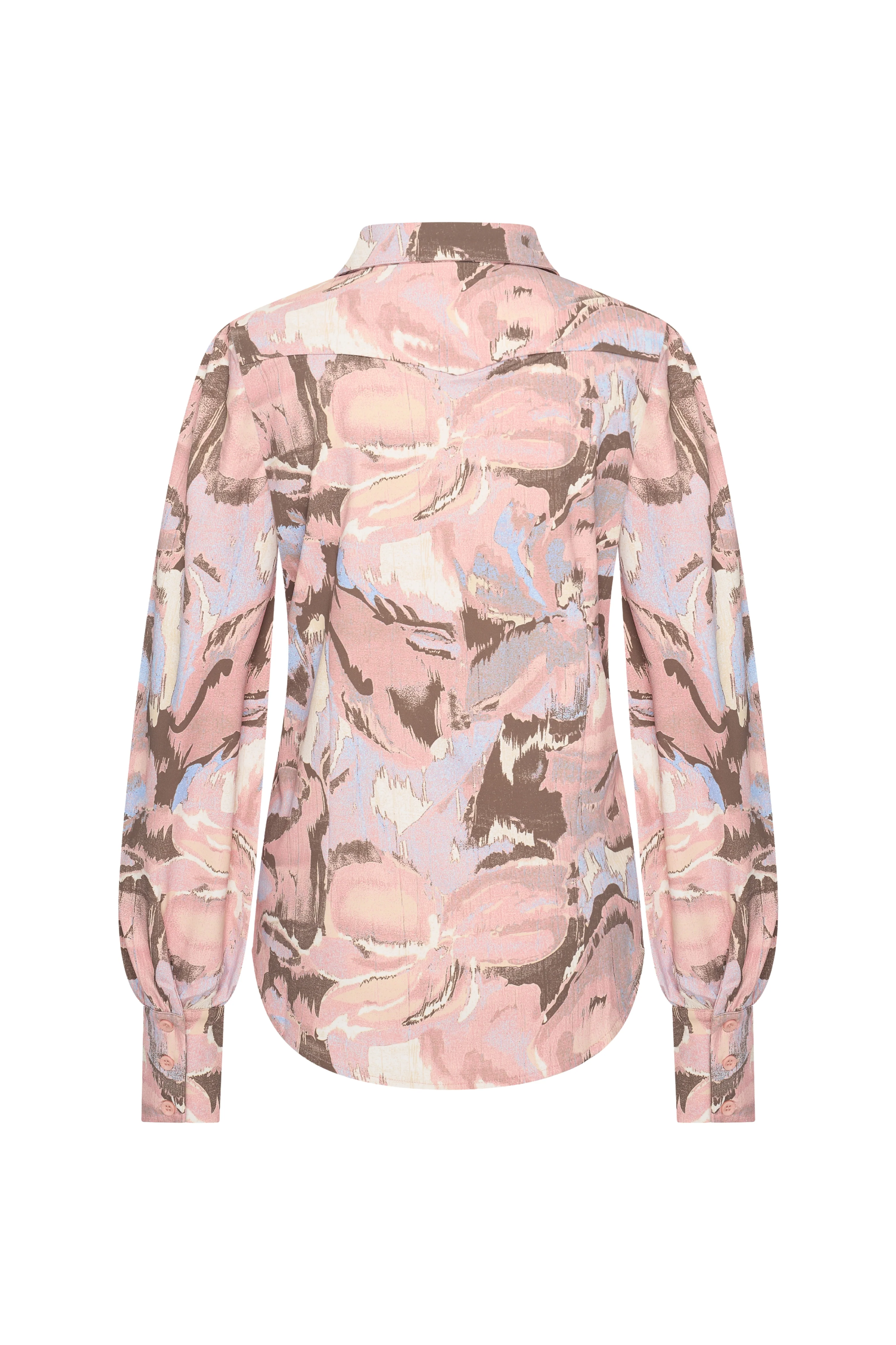 Travel Blouse Wild Flower Print Lavender Blue 202037 - Image 3