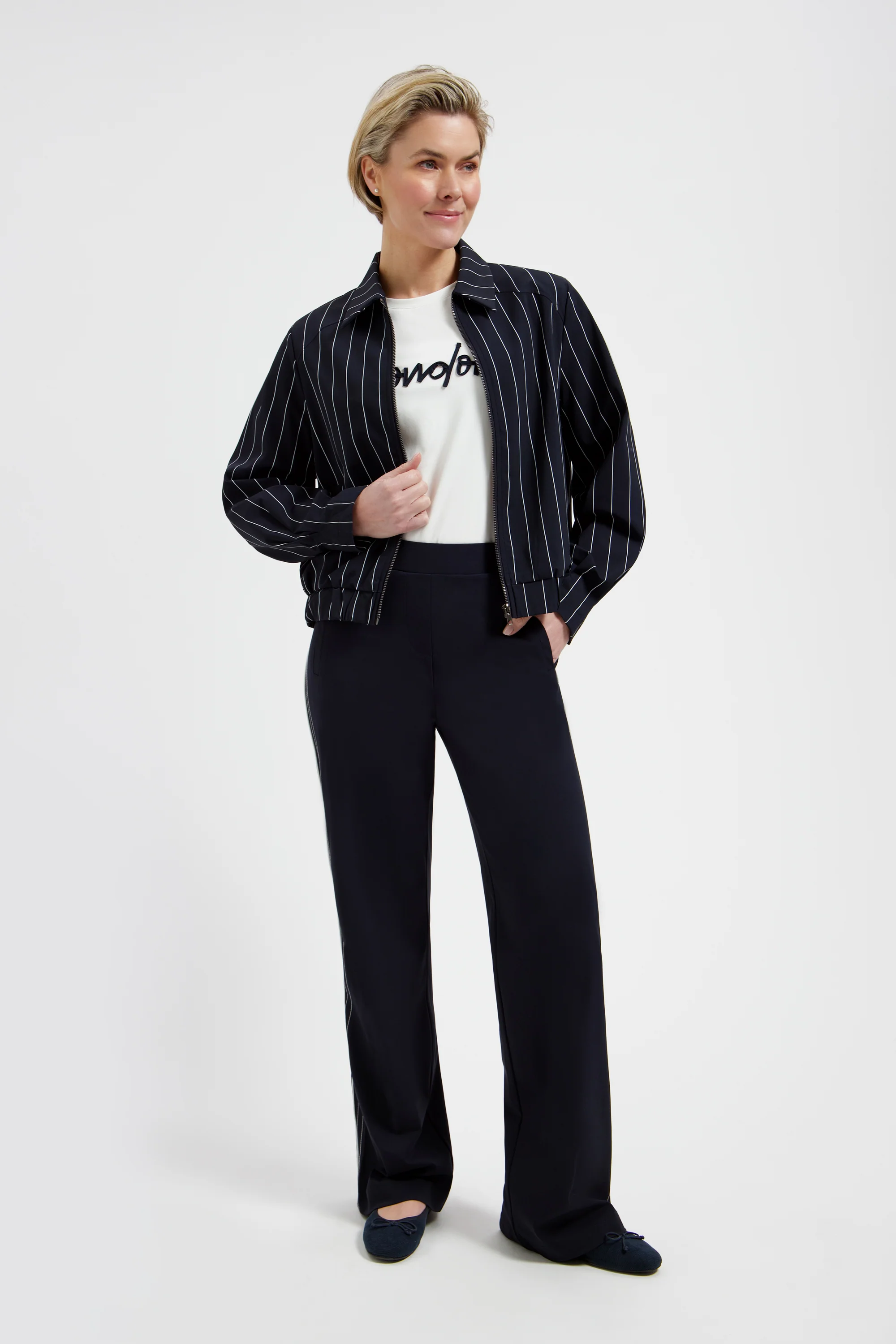 Travel Jacket Cassy Blue Simple White L49-480-3029 - Image 3