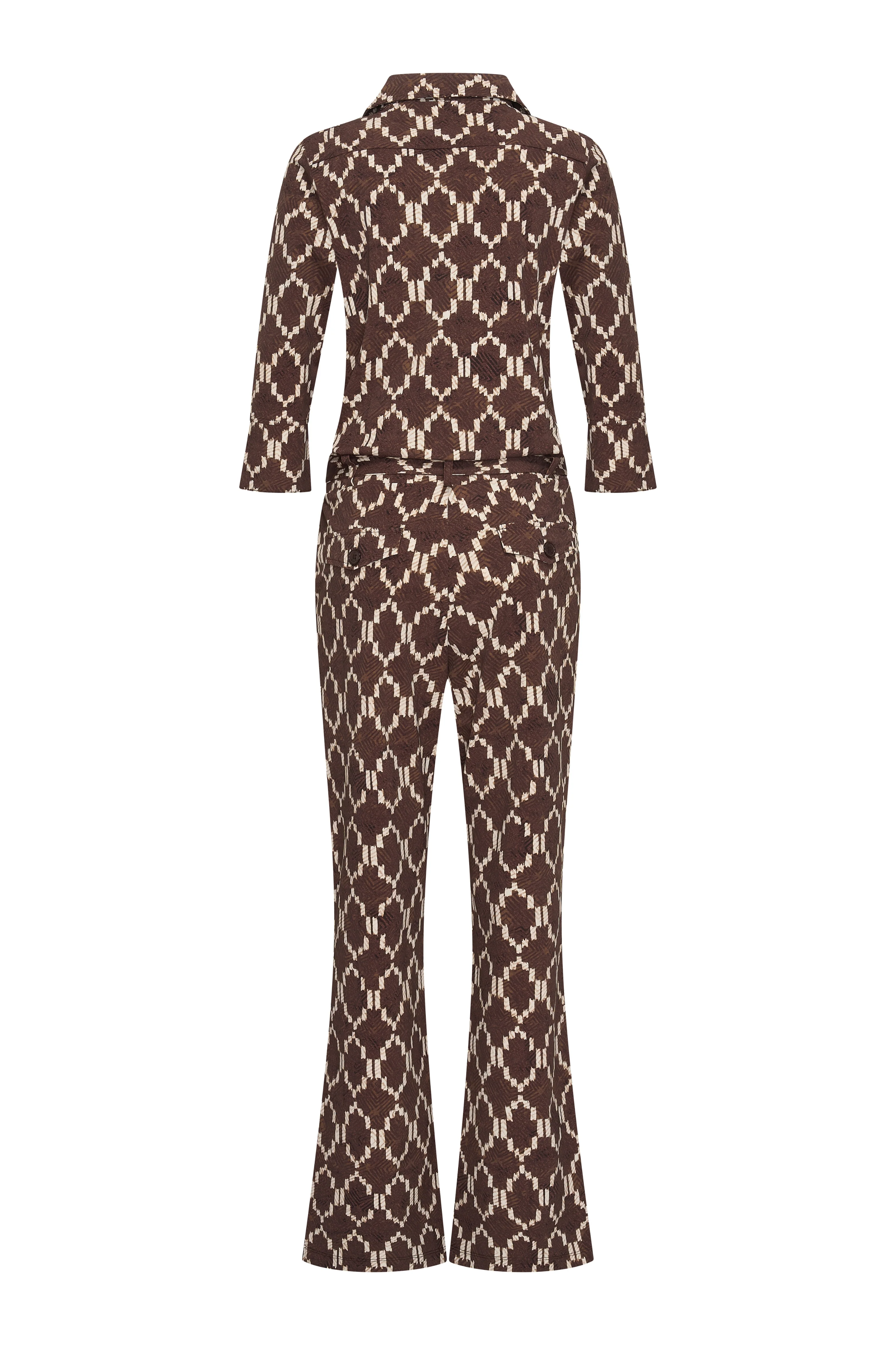 Travel Jumpsuit Ikat Print Espresso 202154 - Image 4