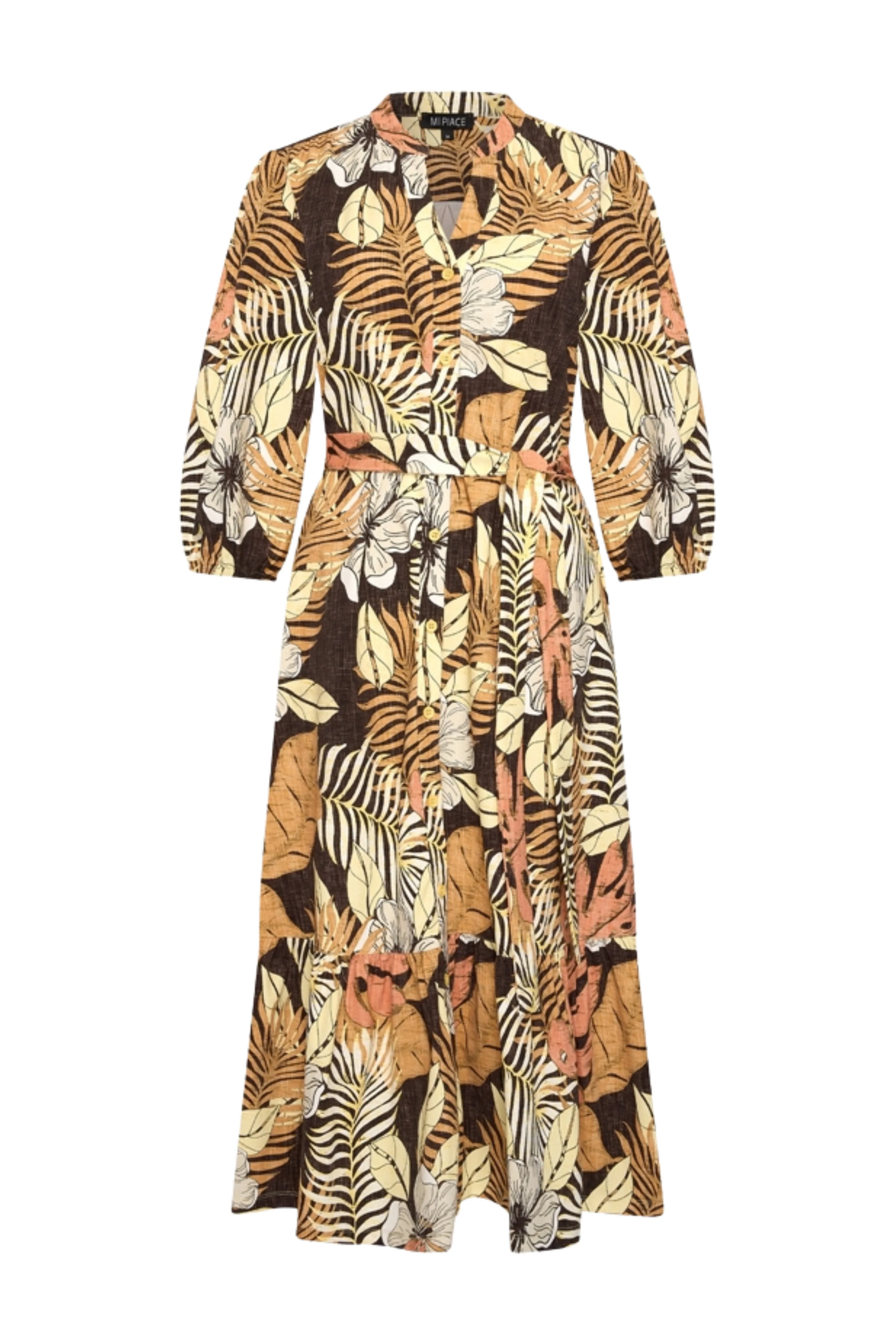Travel Jurk Botanical Print Espresso 202808 - Image 3