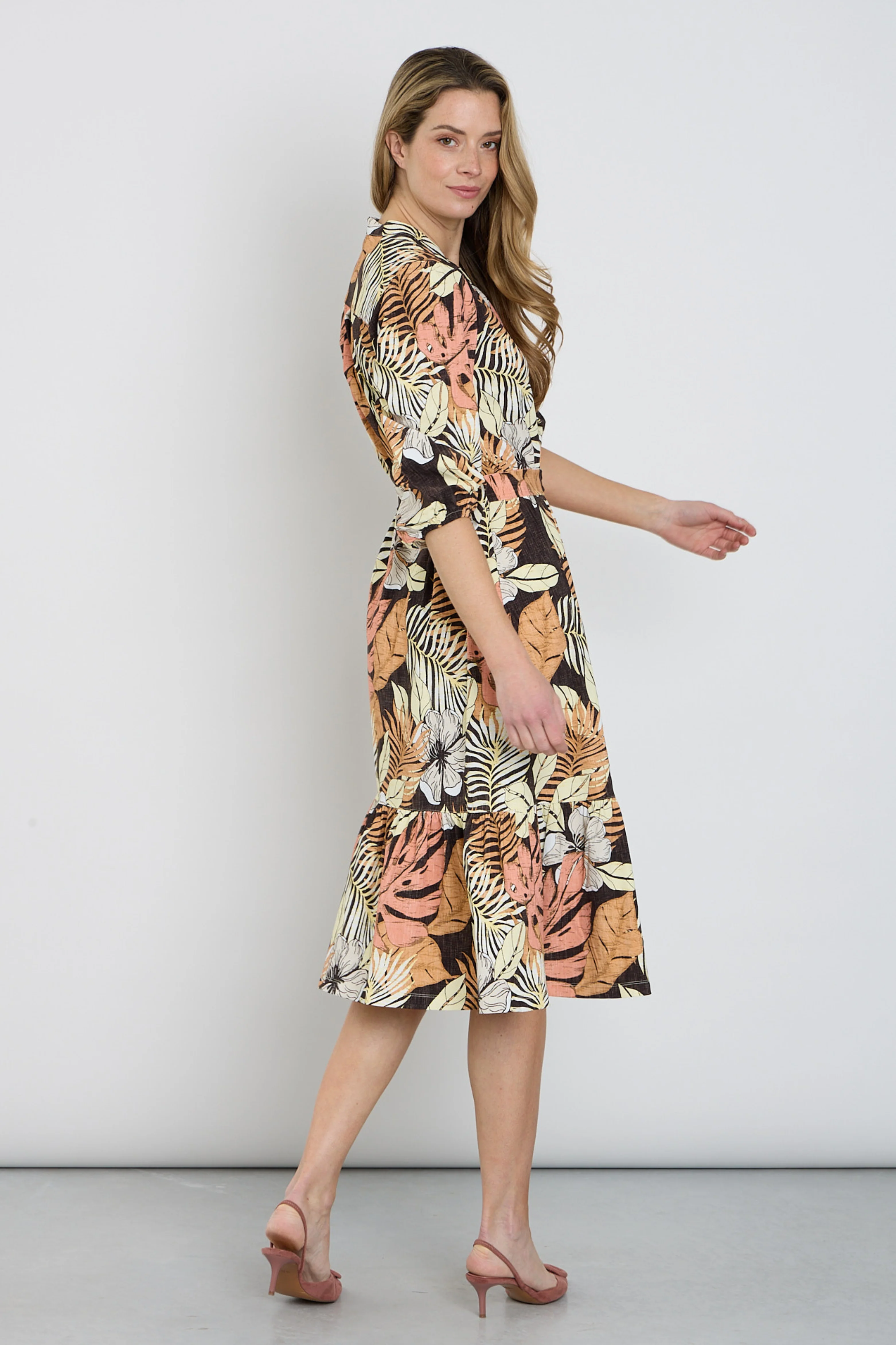 Travel Jurk Botanical Print Espresso 202808 - Image 4