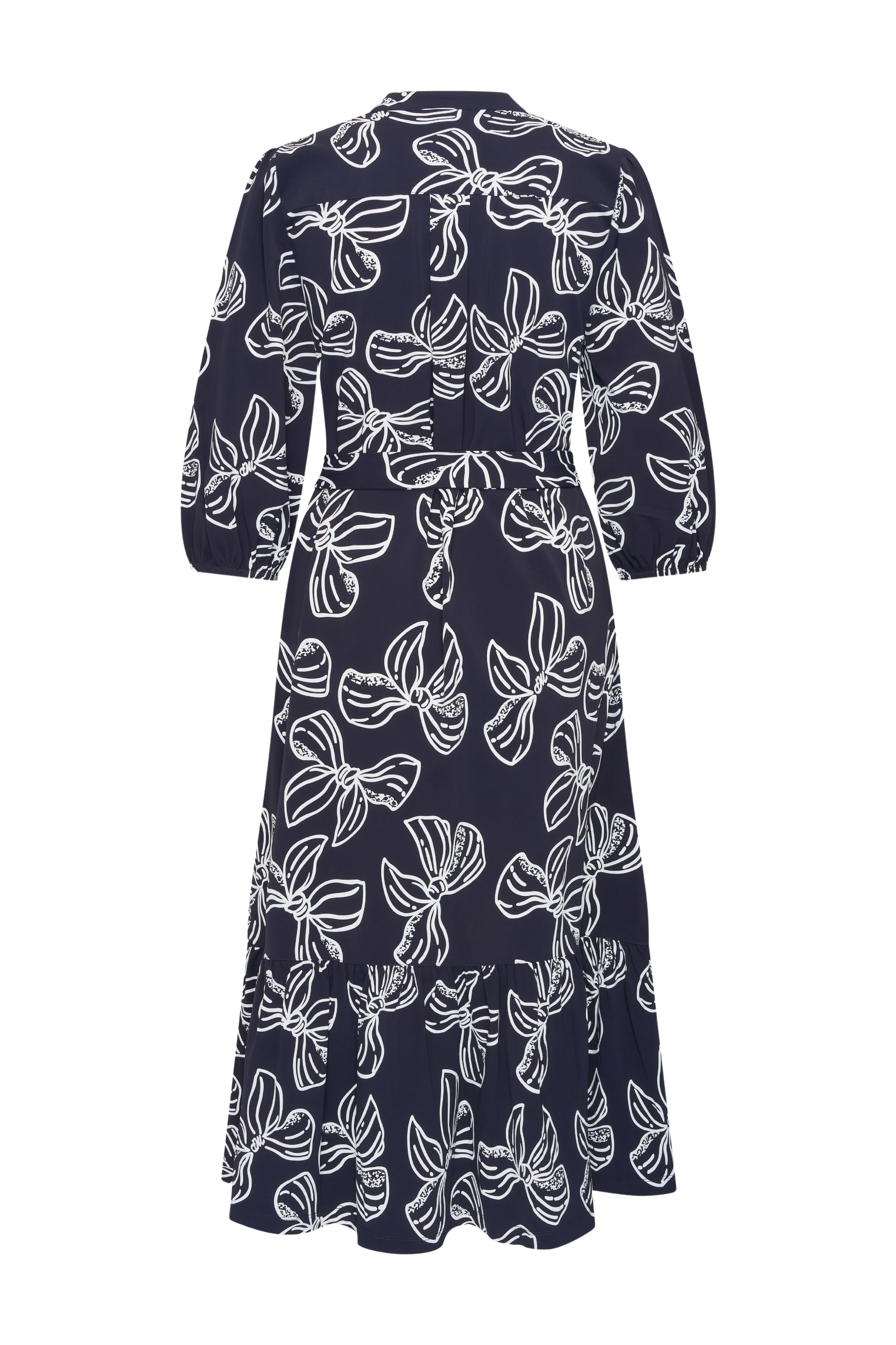Travel Jurk Bow Print Navy Offwhite 202808 - Image 3