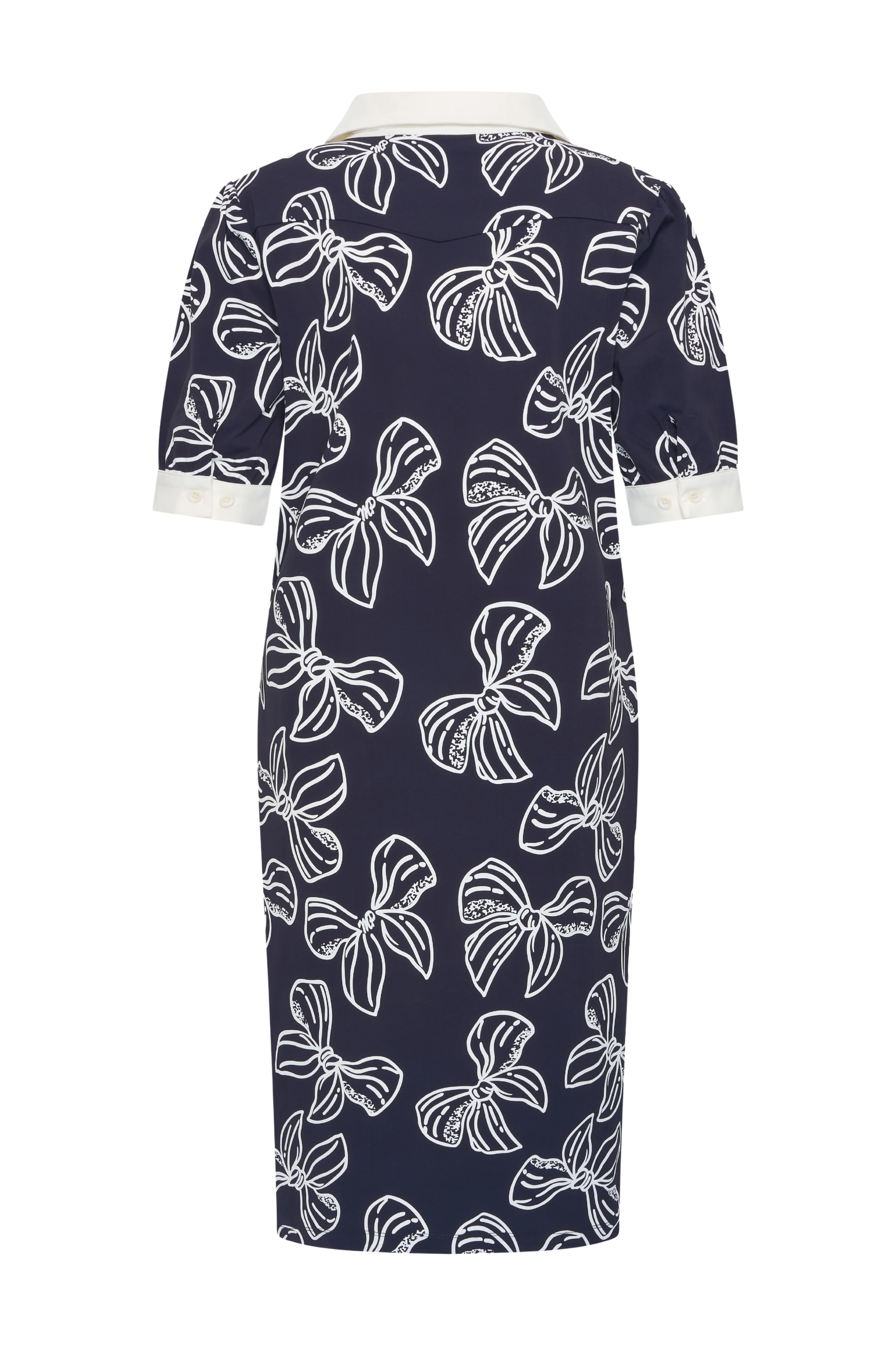 Travel Jurk Polo Bow Print Navy Offwhite 202854 - Image 3