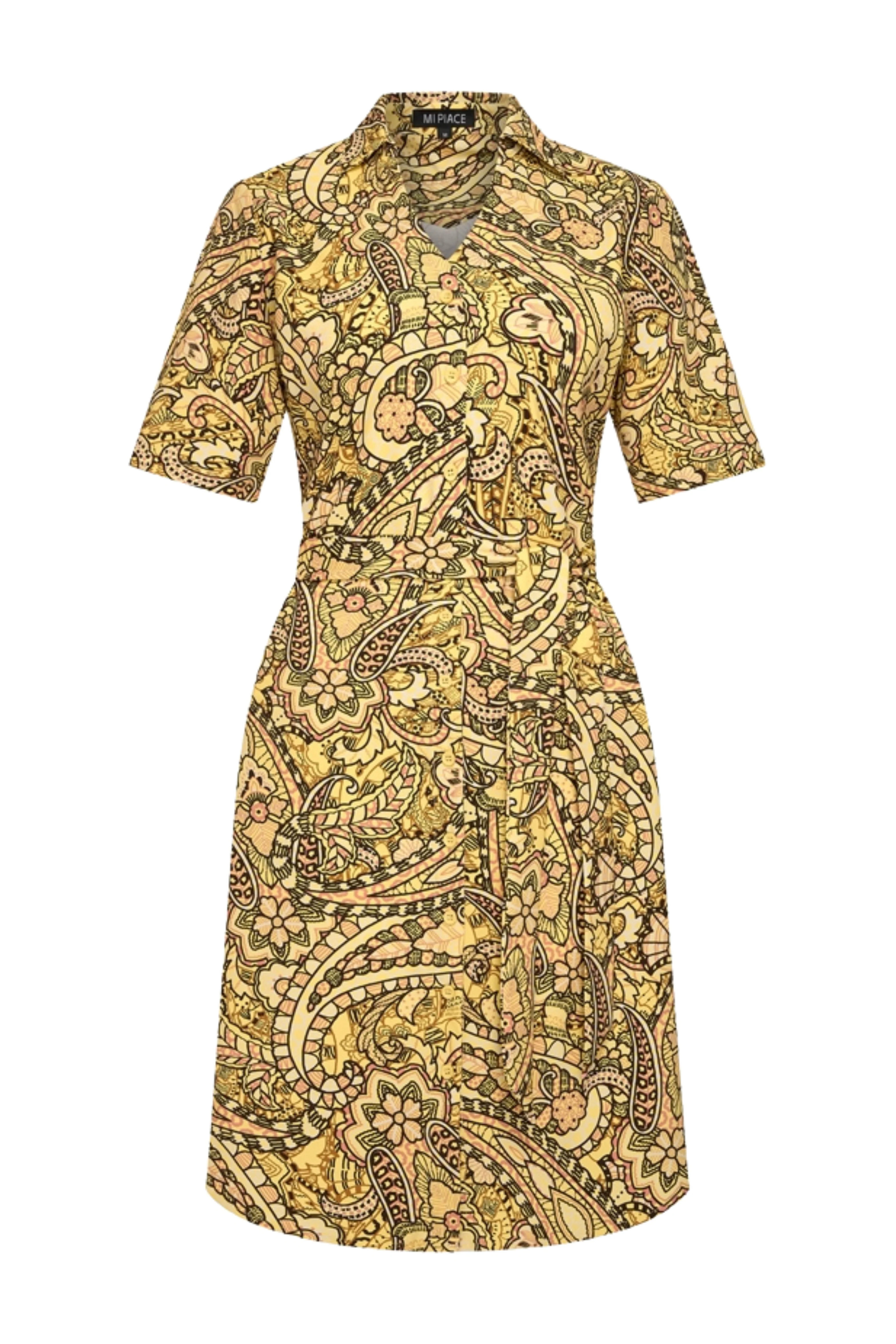 Travel Jurk Summer Paisley Print Lemon Yellow 202807 - Image 2