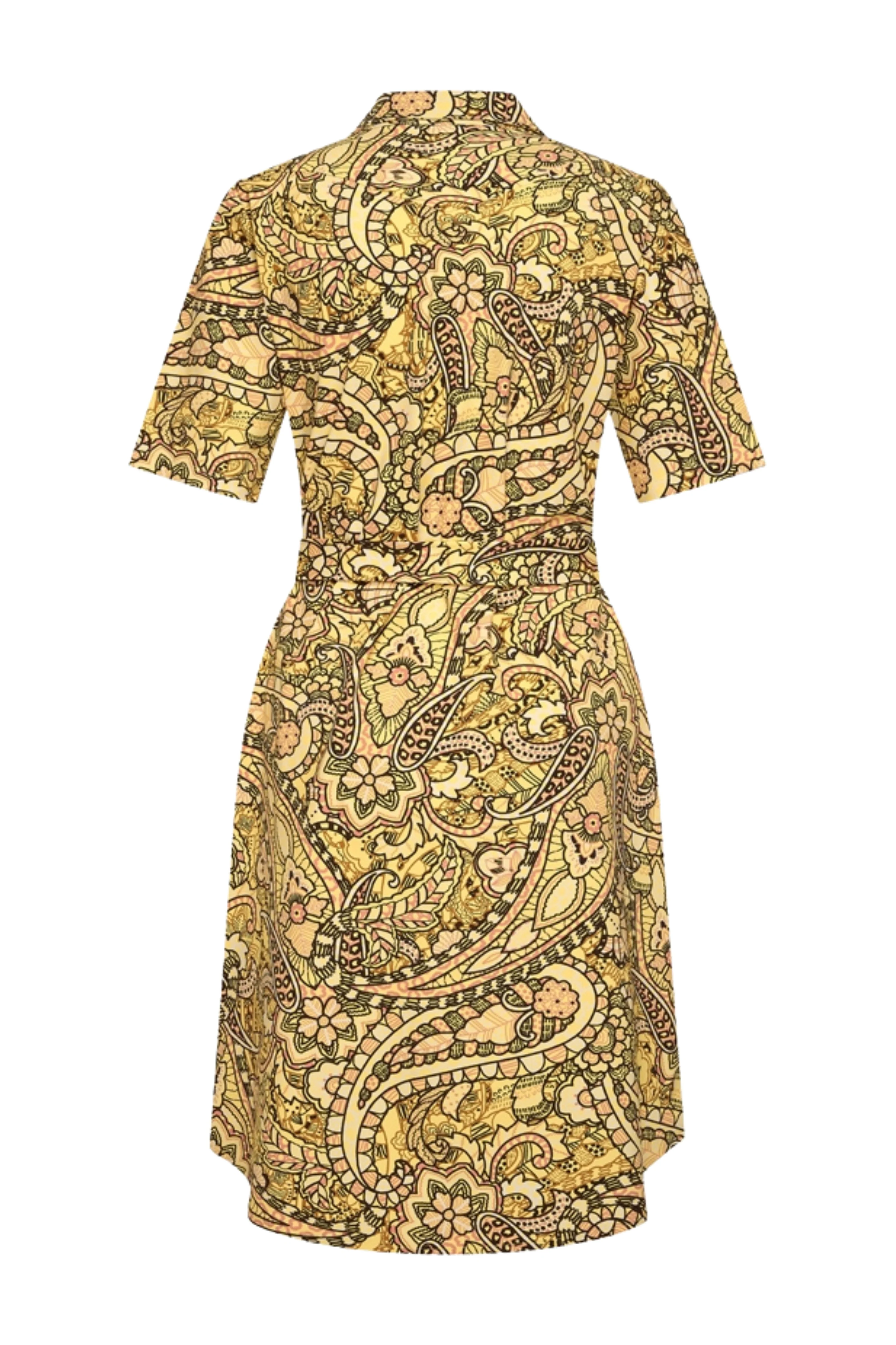 Travel Jurk Summer Paisley Print Lemon Yellow 202807 - Image 3
