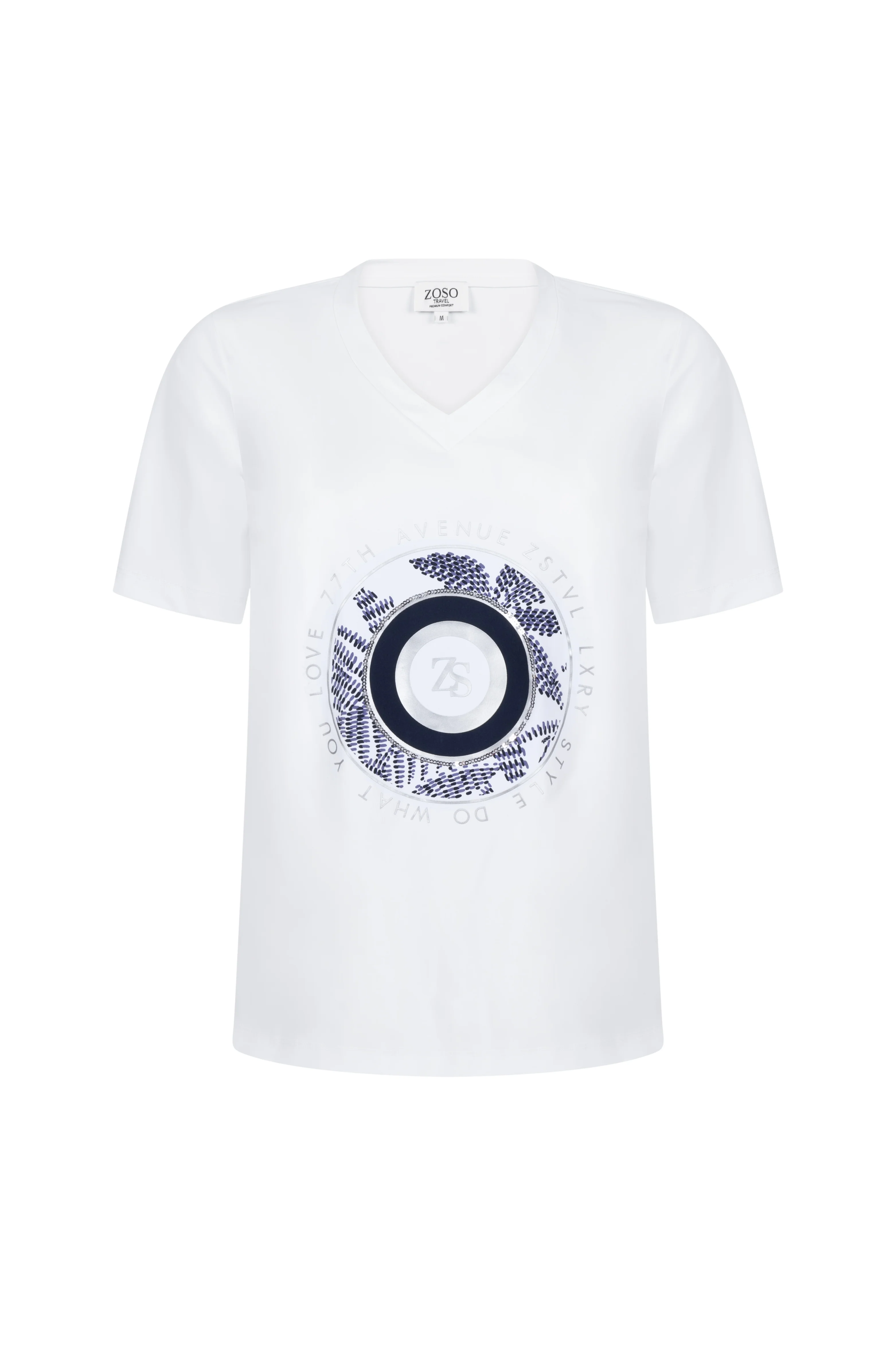 Travel T-Shirt Jessy White Navy 262 - Image 2