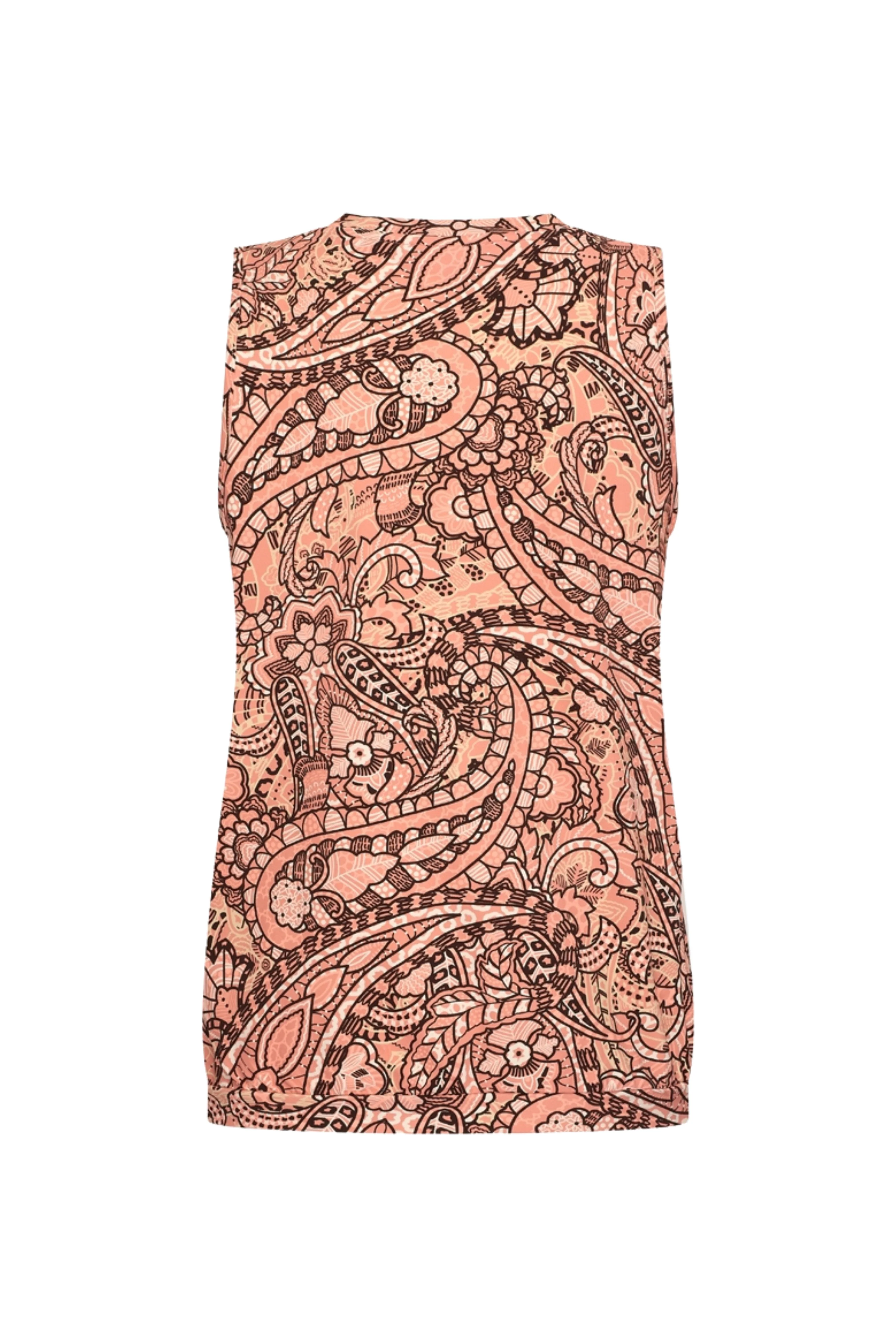 Travel Top Pleated Summer Paisley Print Sunset Clay 202814 - Image 3
