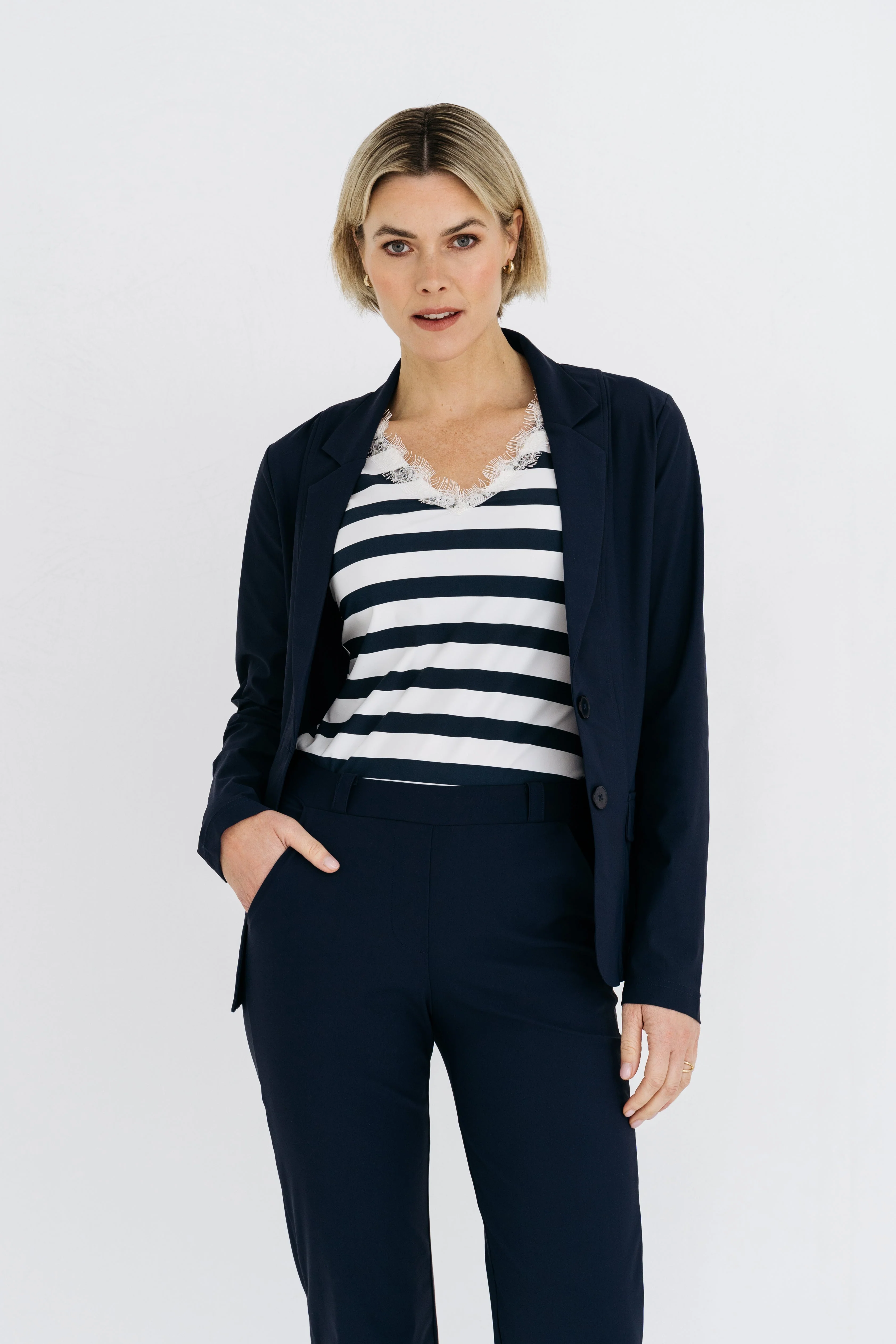 Travel Top Selena Navy Stripe - Image 3