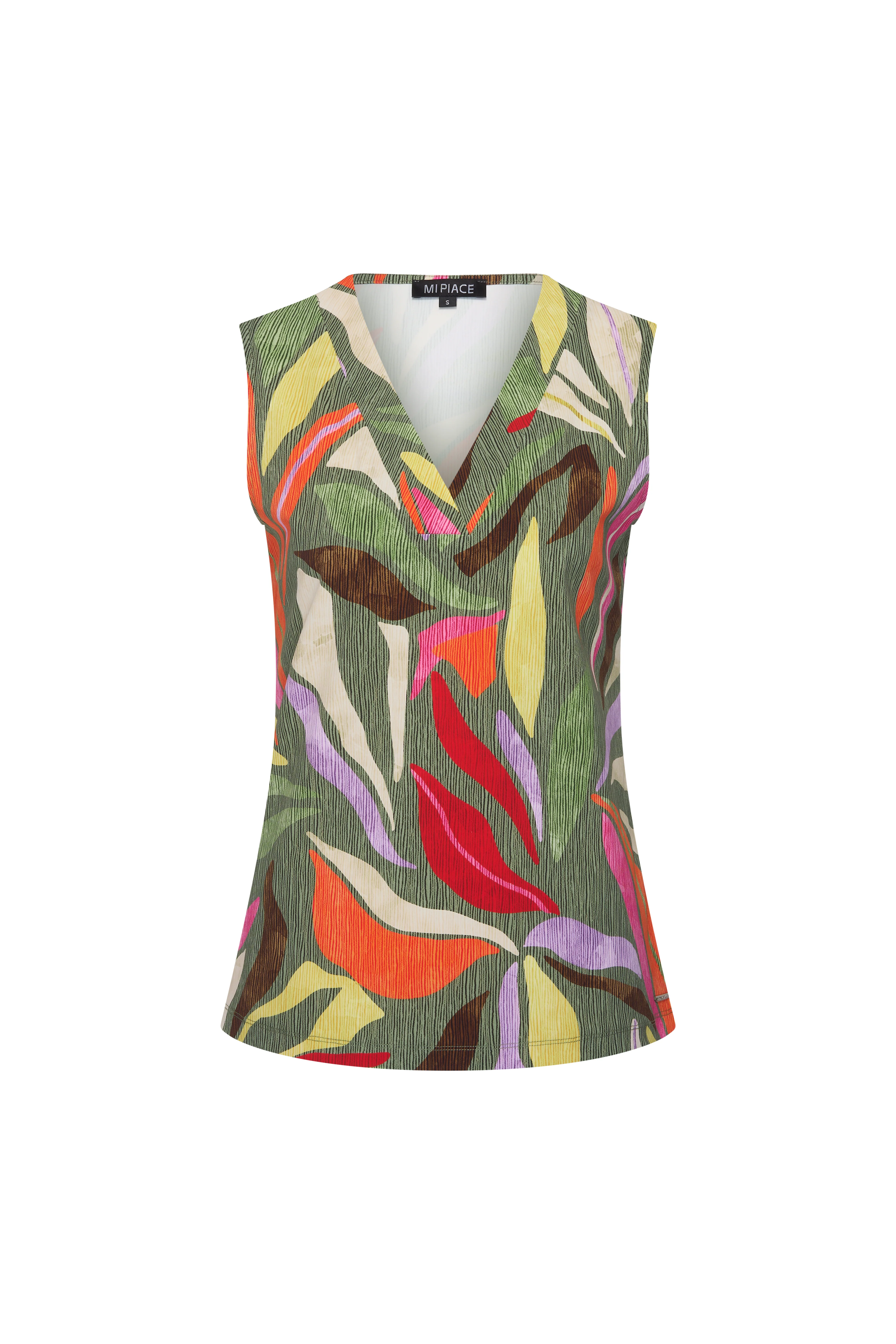 Travel Top Summer Leaf Dance Print Olive 202425 - Image 2