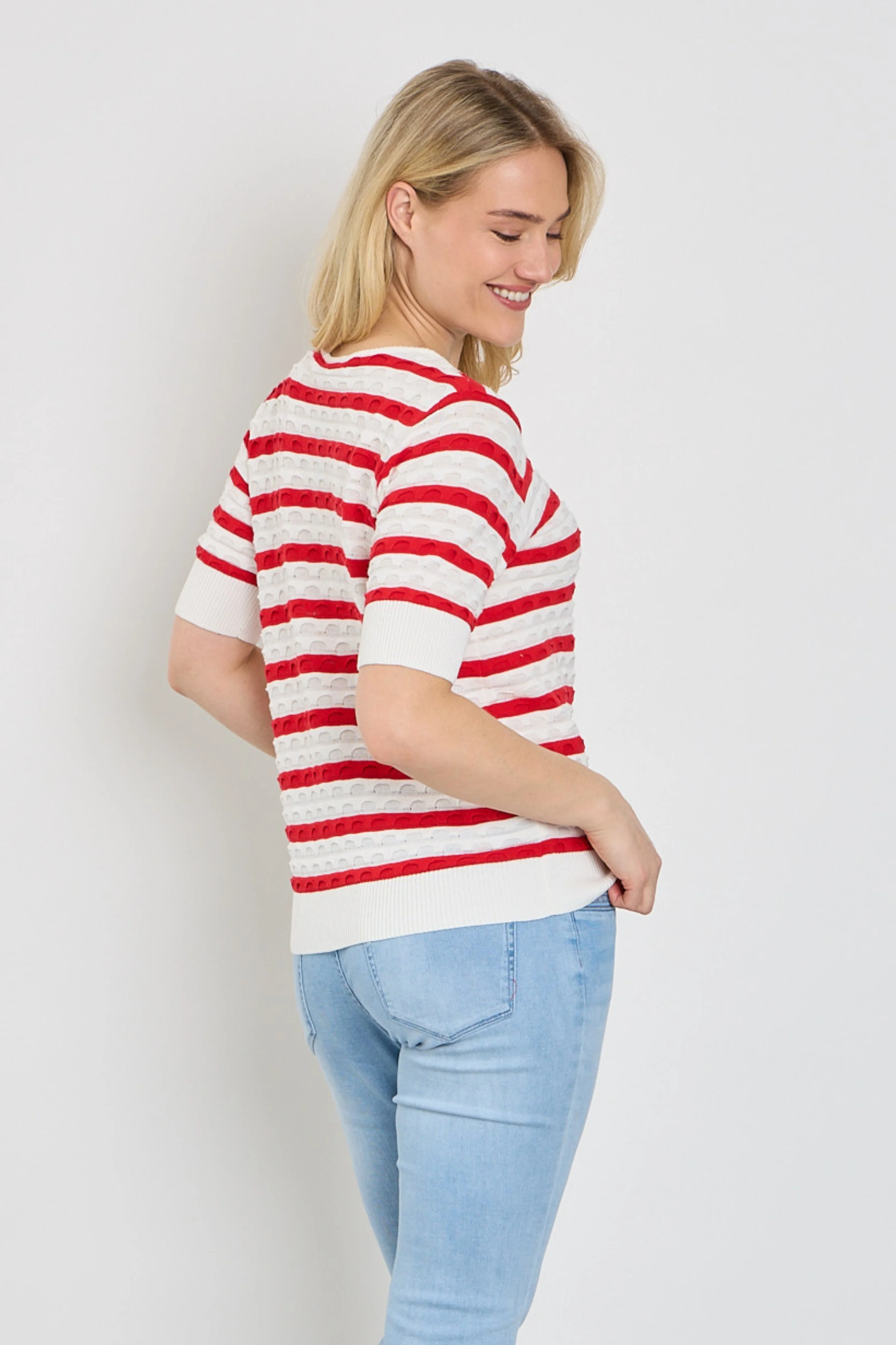 Trui Fqdodo Stripe Star Offwhite True Red 207671 - Image 2