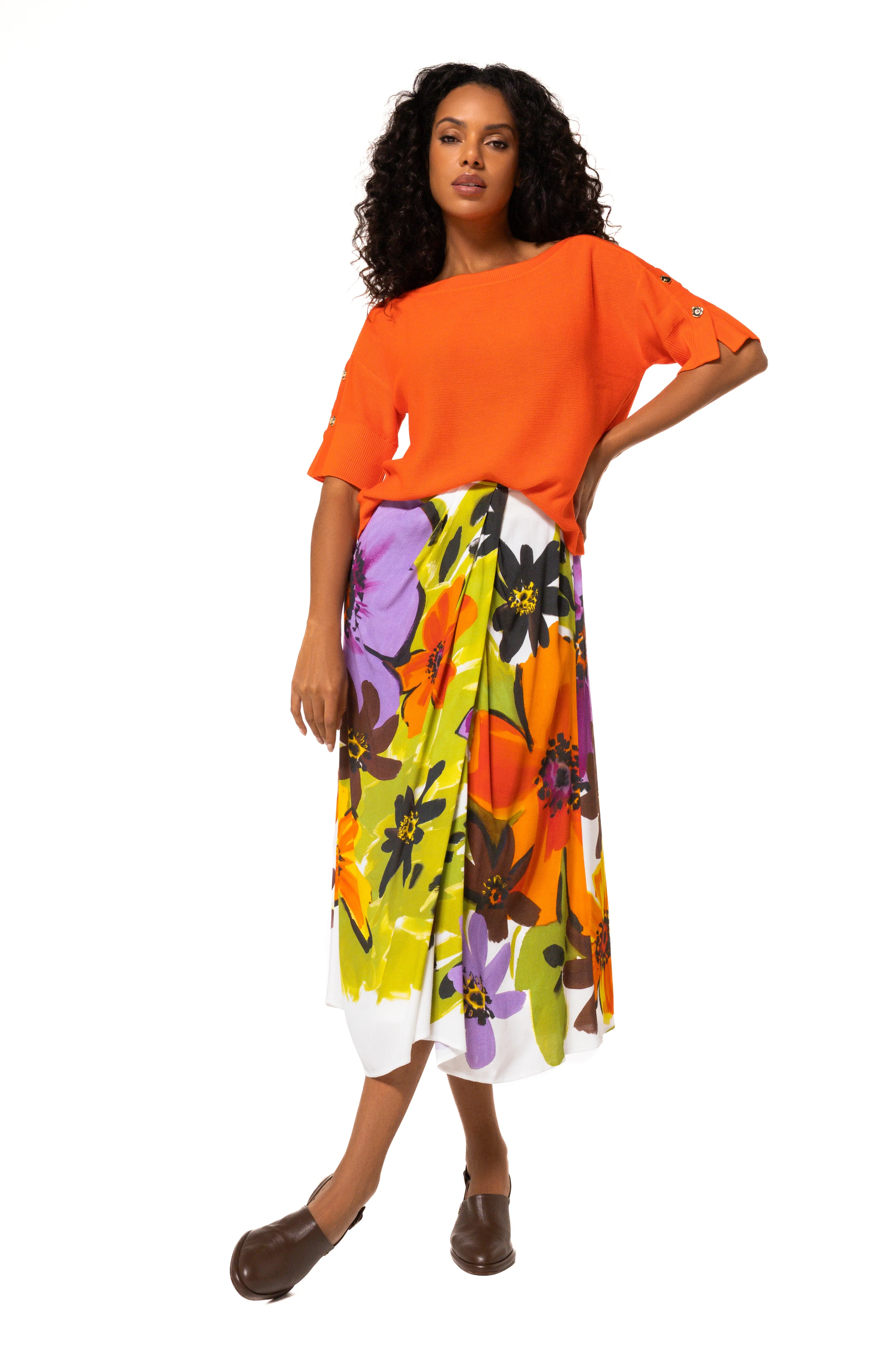 Trui Knoopdetail Orange 1210-54 - Image 3