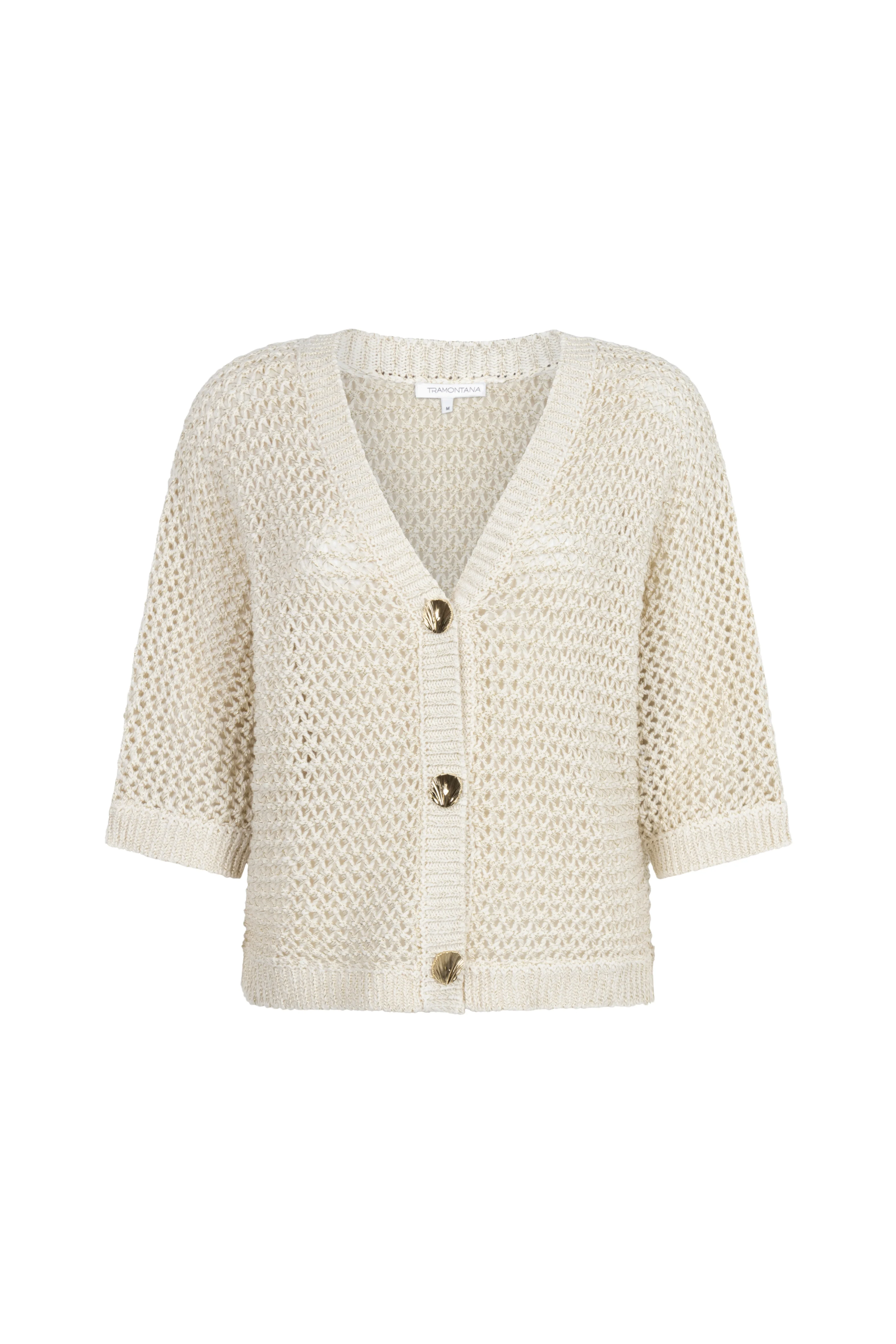 Vest V-Neck Crochet Stone C02-20-701 3 - Image 2